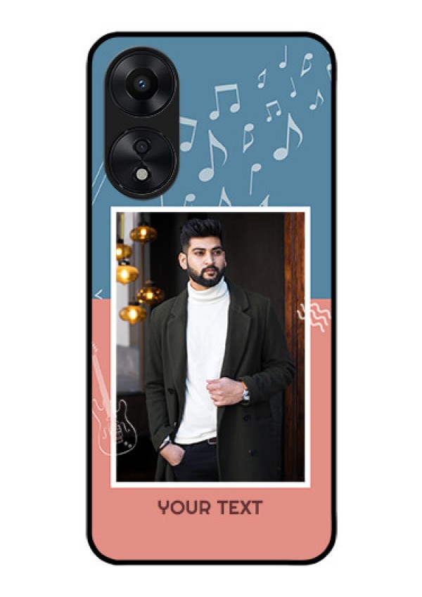 Oppo A78 5G Photo Printing on Glass Case - with Color Musical Note Design