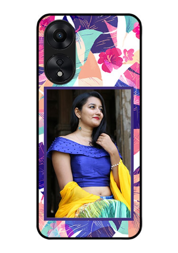 Oppo A78 5G Custom Glass Mobile Case - Abstract Floral Design