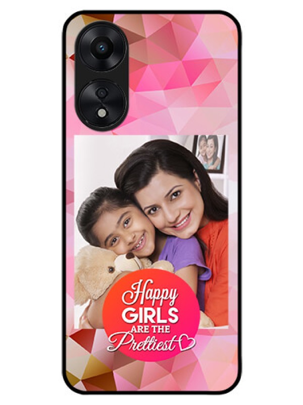 Custom Oppo A78 5G Photo Printing on Glass Case - Abstract Triangle Design