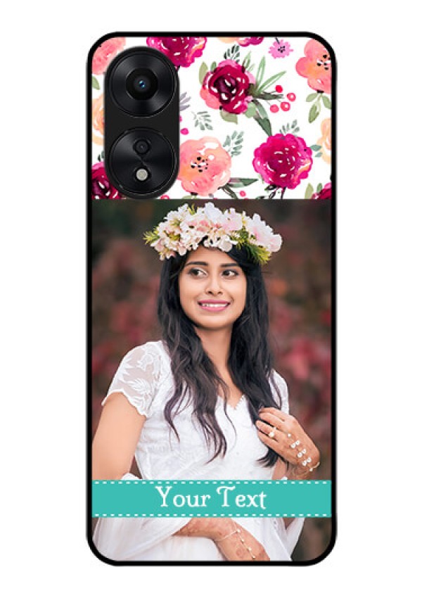 Oppo A78 5G Custom Glass Phone Case - Watercolor Floral Design