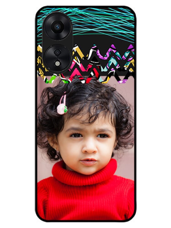 Custom Oppo A78 5G Personalized Glass Phone Case - Neon Abstract Design