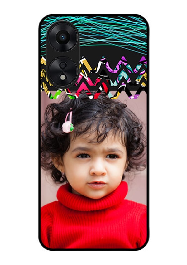 Oppo A78 5G Personalized Glass Phone Case - Neon Abstract Design