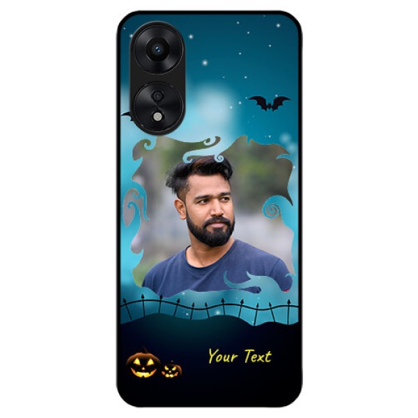 Oppo A78 5G Custom Glass Phone Case - Halloween frame design