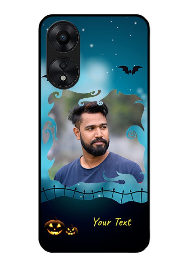 Oppo A78 5G Custom Glass Phone Case - Halloween frame design