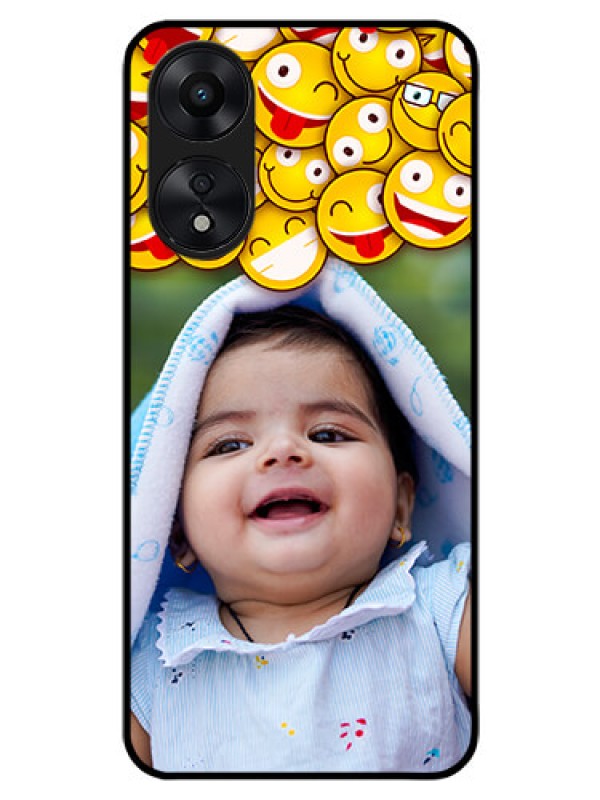Custom Oppo A78 5G Custom Glass Mobile Case - with Smiley Emoji Design