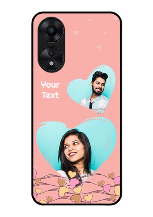 Oppo A78 5G Custom Glass Mobile Case - Love Doodle Design