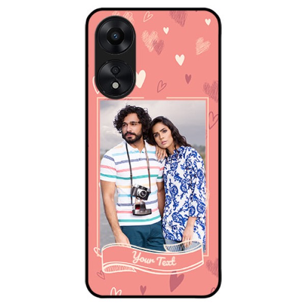 Oppo A78 5G Custom Glass Phone Case - Love doodle art Design