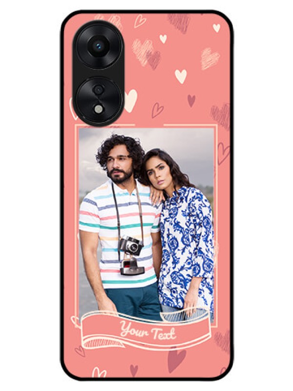 Custom Oppo A78 5G Custom Glass Phone Case - Love doodle art Design