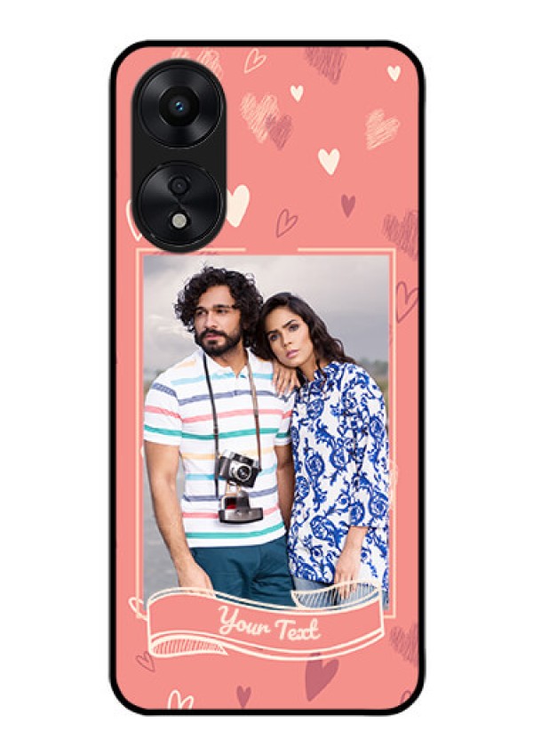 Oppo A78 5G Custom Glass Phone Case - Love doodle art Design