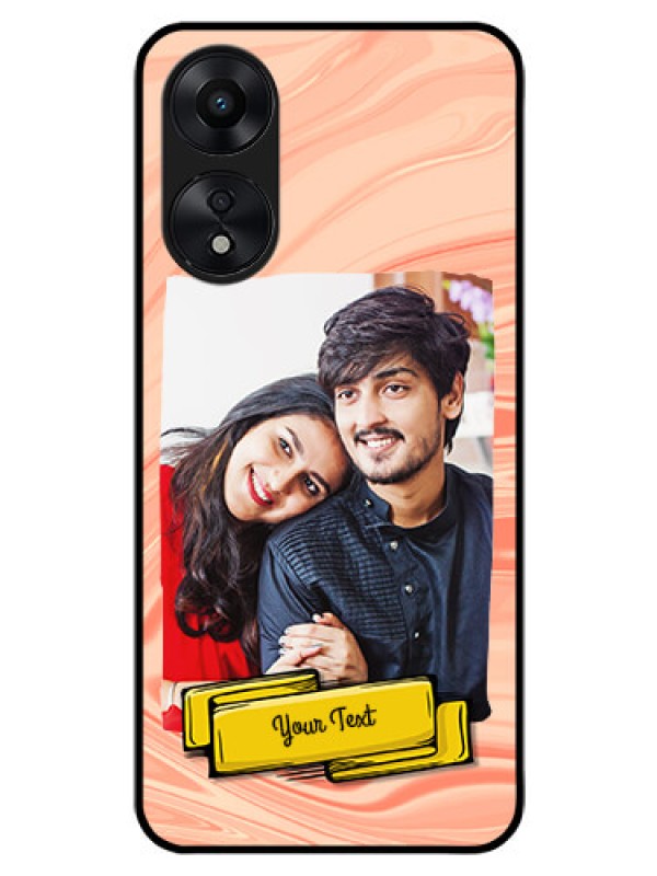 Custom Oppo A78 5G Personalized Glass Phone Case - Marble Texture Design