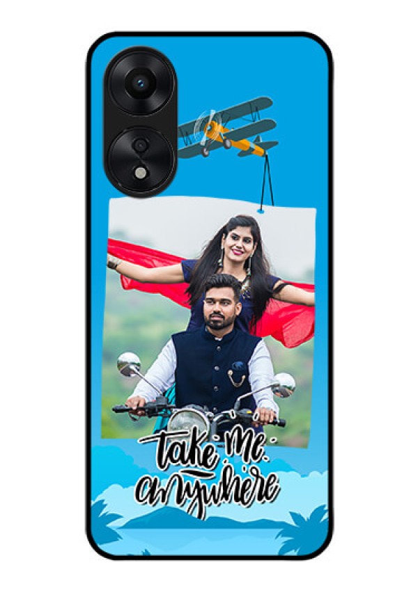Oppo A78 5G Custom Glass Mobile Case - Traveller Design