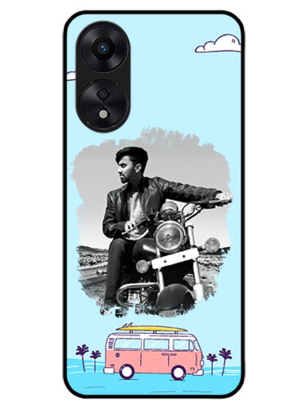 Custom Oppo A78 5G Photo Printing on Glass Case - Travel & Adventure Design