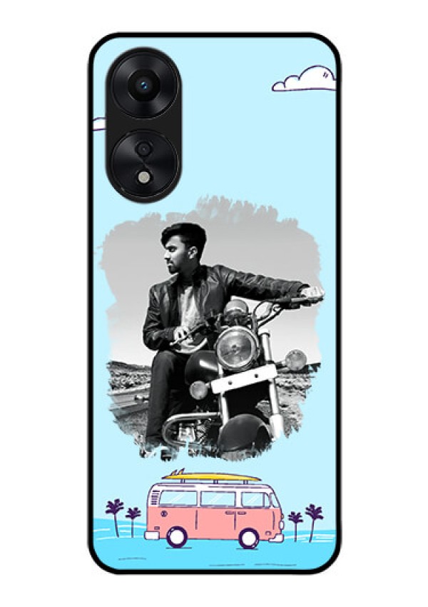 Oppo A78 5G Photo Printing on Glass Case - Travel & Adventure Design
