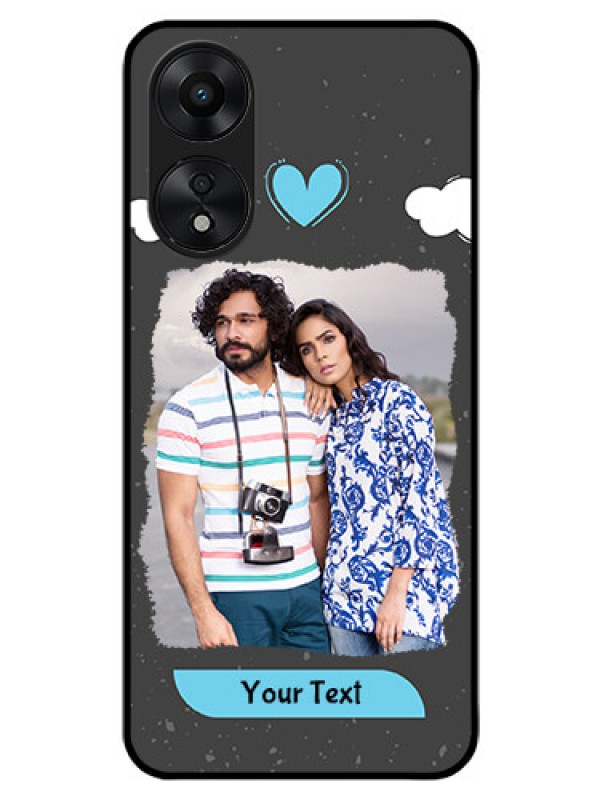 Custom Oppo A78 5G Custom Glass Phone Case - Splashes with love doodles Design