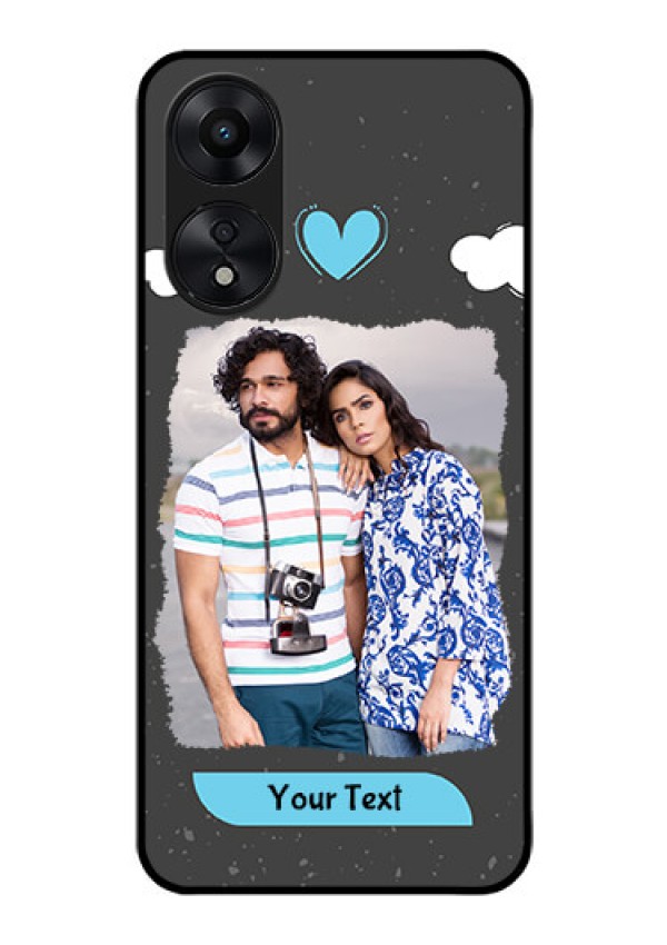 Oppo A78 5G Custom Glass Phone Case - Splashes with love doodles Design
