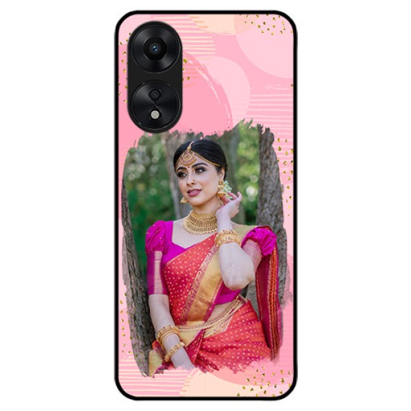 Oppo A78 5G Personalized Glass Phone Case - Gold Glitter Splash Design