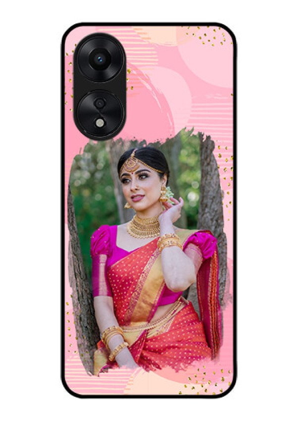 Oppo A78 5G Personalized Glass Phone Case - Gold Glitter Splash Design