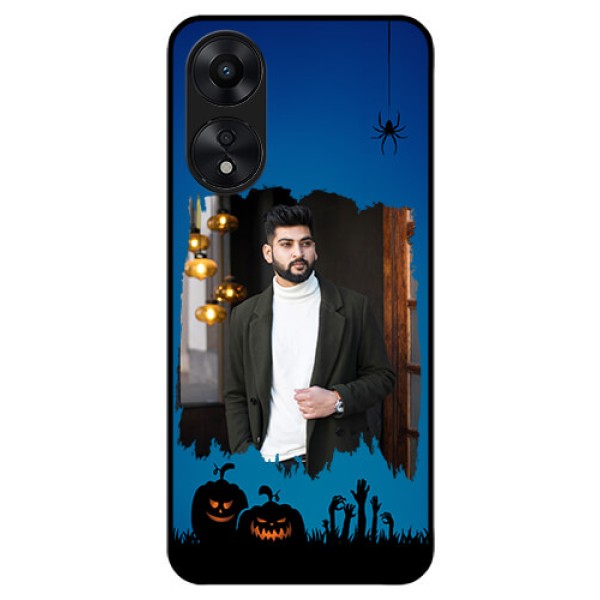 Oppo A78 5G Photo Printing on Glass Case - with pro Halloween design