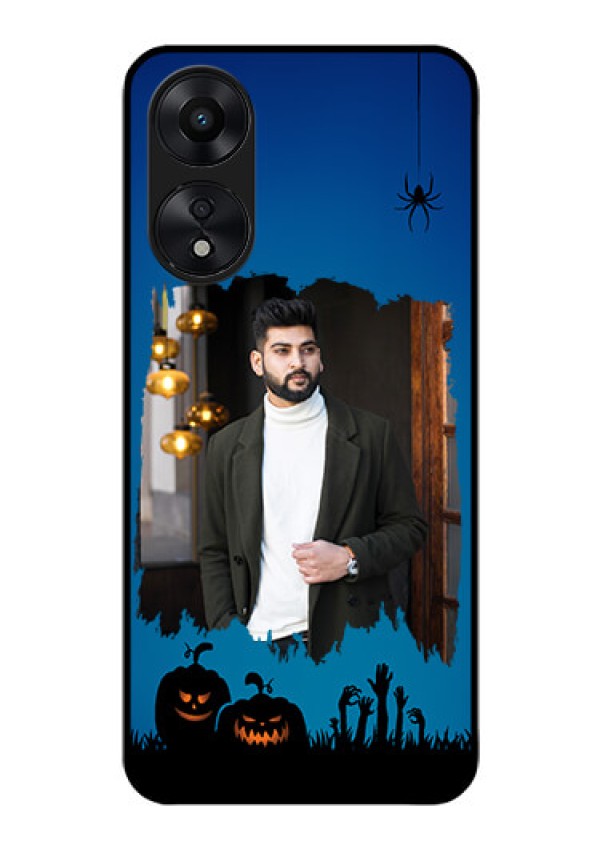 Oppo A78 5G Photo Printing on Glass Case - with pro Halloween design
