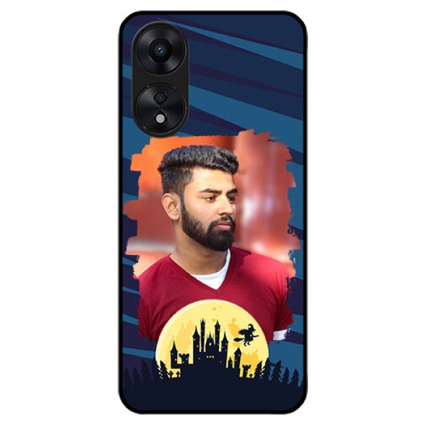 Oppo A78 5G Photo Printing on Glass Case - Halloween Witch Design