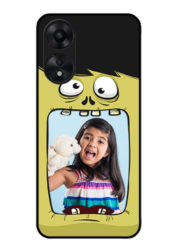Oppo A78 5G Personalized Glass Phone Case - Cartoon monster back case Design