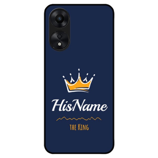 Oppo A78 5G Glass Phone Case King with Name
