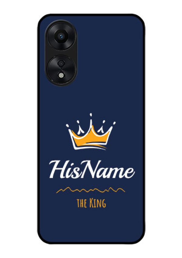 Oppo A78 5G Glass Phone Case King with Name