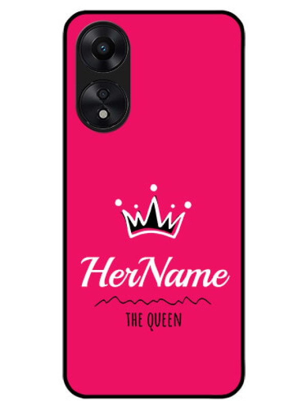 Custom Oppo A78 5G Glass Phone Case Queen with Name