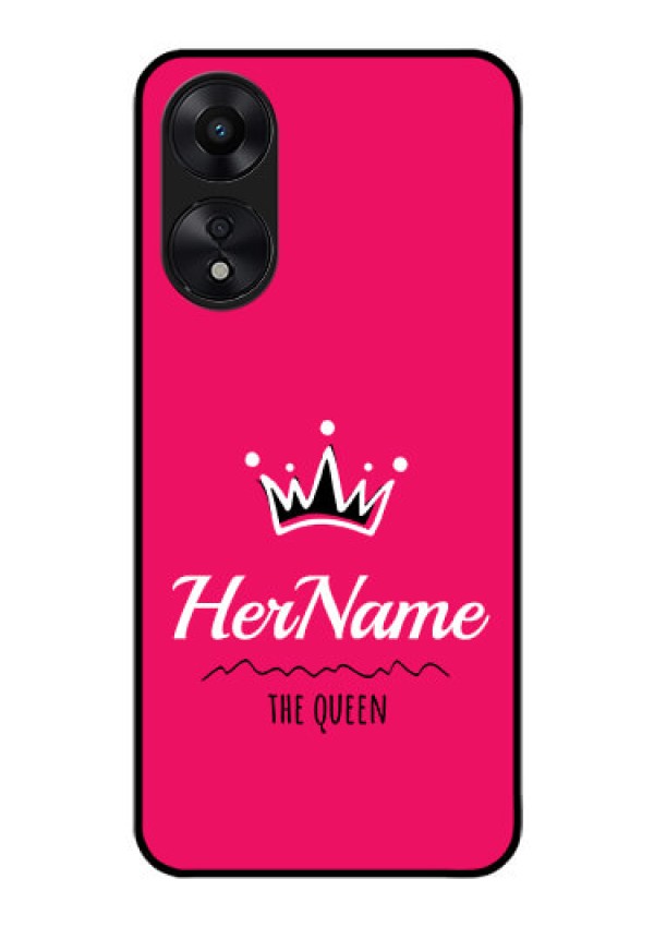 Oppo A78 5G Glass Phone Case Queen with Name