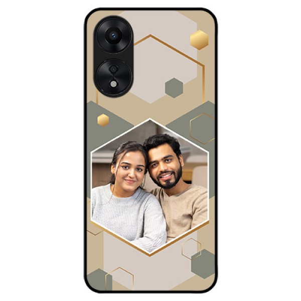 Oppo A78 5G Photo Printing on Glass Case - Stylish Hexagon Pattern Design Oppo A78 5G Photo Printing on Glass Case - Stylish Hexagon Pattern Design