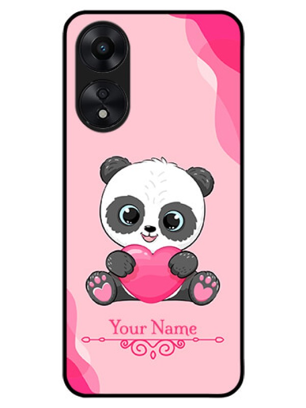 Custom Oppo A78 5G Custom Glass Mobile Case - Cute Panda Design