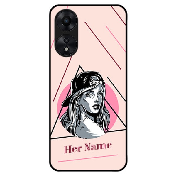 Oppo A78 5G Personalized Glass Phone Case - Rockstar Girl Design