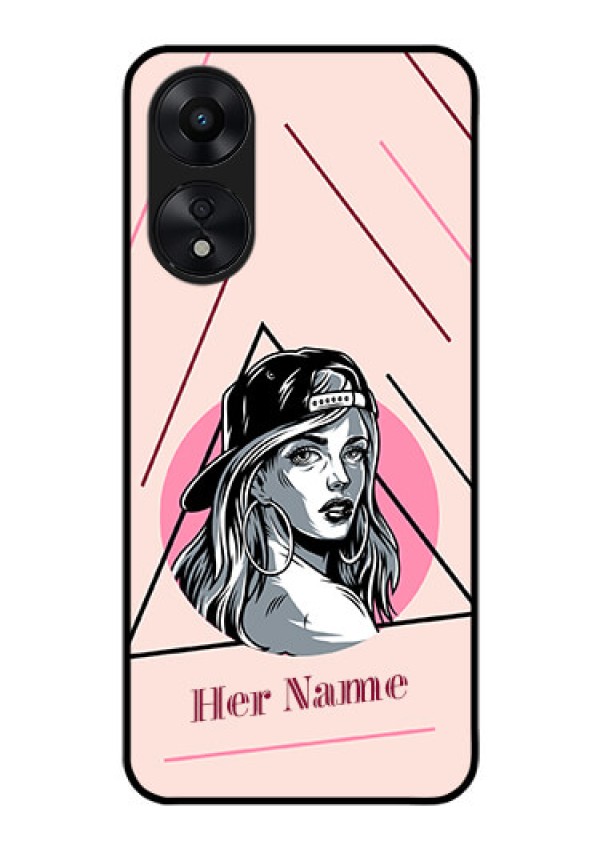 Oppo A78 5G Personalized Glass Phone Case - Rockstar Girl Design
