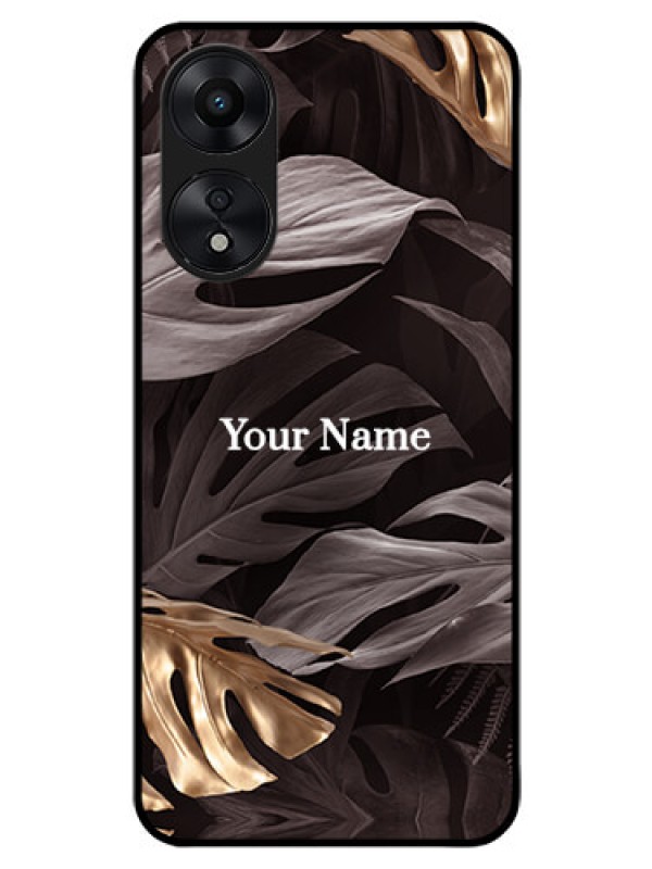 Custom Oppo A78 5G Personalised Glass Phone Case - Wild Leaves digital paint Design