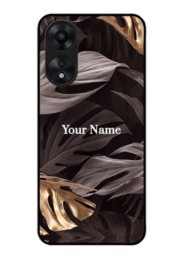 Oppo A78 5G Personalised Glass Phone Case - Wild Leaves digital paint Design