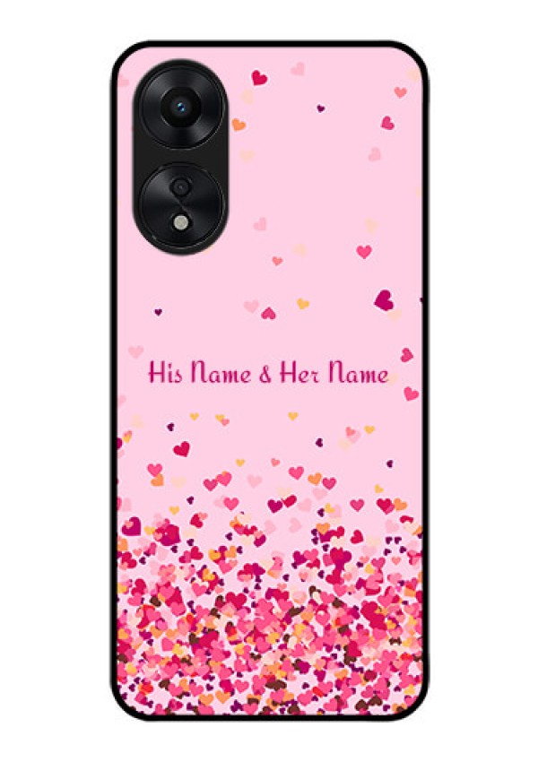 Oppo A78 5G Photo Printing on Glass Case - Floating Hearts Design