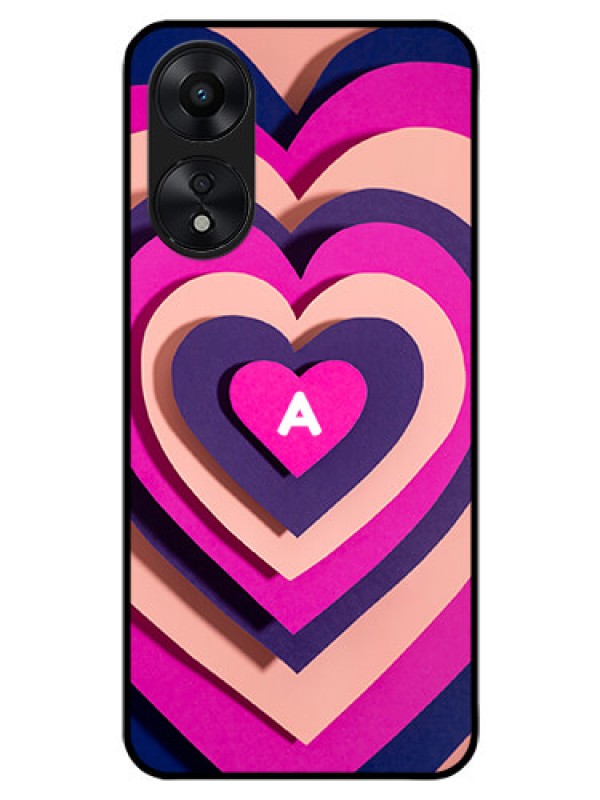 Custom Oppo A78 5G Custom Glass Mobile Case - Cute Heart Pattern Design