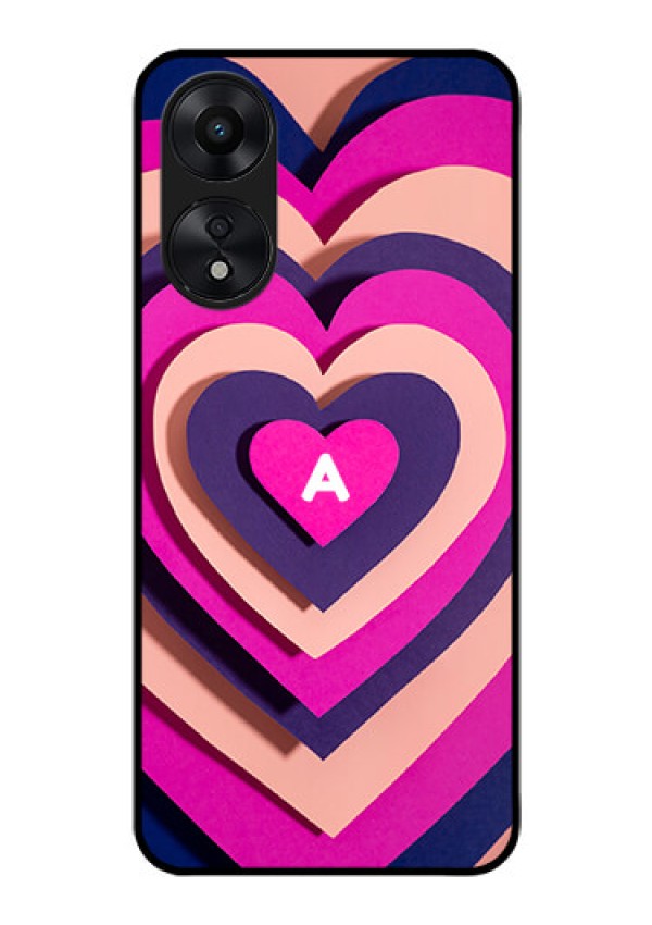 Oppo A78 5G Custom Glass Mobile Case - Cute Heart Pattern Design