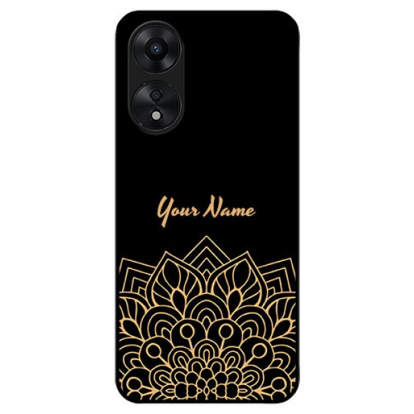 Oppo A78 5G Custom Glass Phone Case - Golden mandala Design