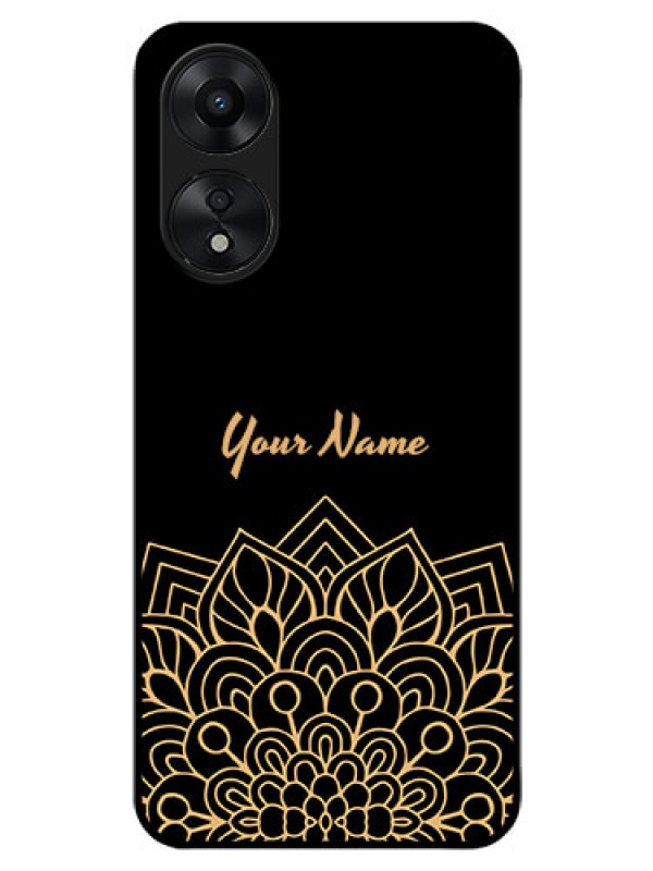 Custom Oppo A78 5G Custom Glass Phone Case - Golden mandala Design