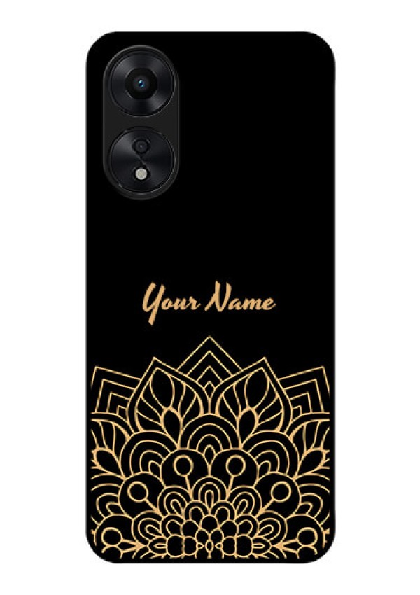 Oppo A78 5G Custom Glass Phone Case - Golden mandala Design