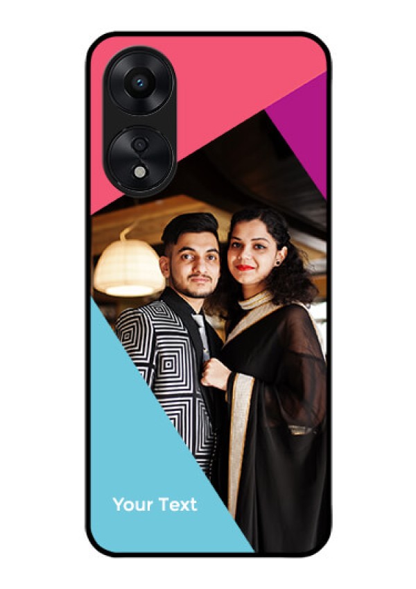 Oppo A78 5G Custom Glass Mobile Case - Stacked Triple colour Design