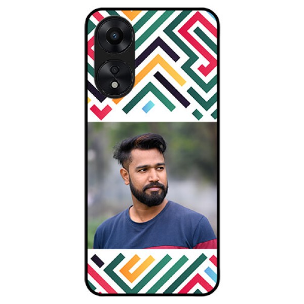 Oppo A78 5G Personalized Glass Phone Case - Colorful Maze Pattern Design Oppo A78 5G Personalized Glass Phone Case - Colorful Maze Pattern Design