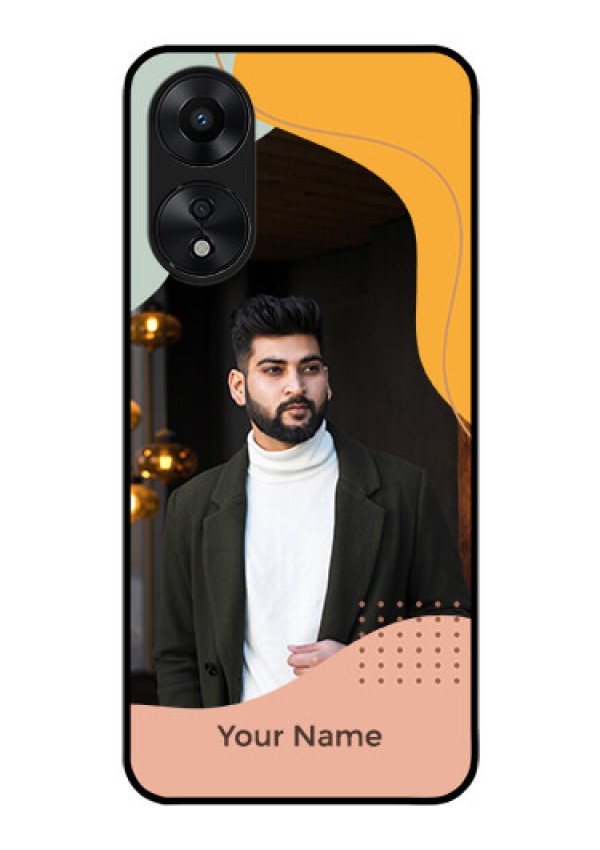 Oppo A78 5G Personalized Glass Phone Case - Tri-coloured overlay design