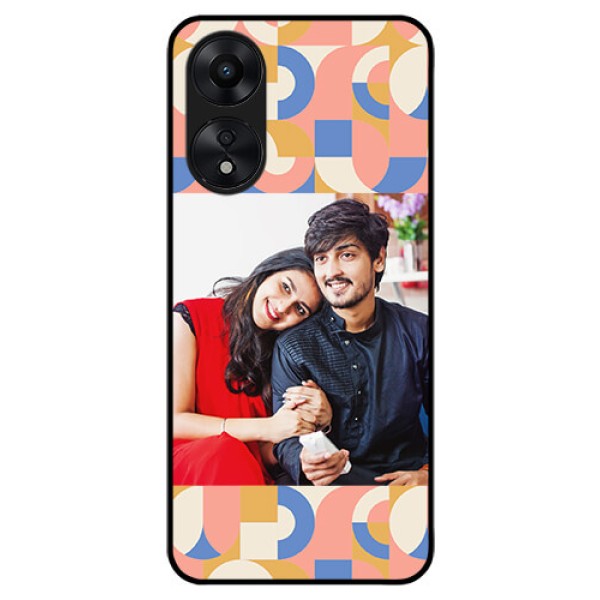 Oppo A78 5G Photo Printing on Glass Case - Semi-circle Maze Pattern Design