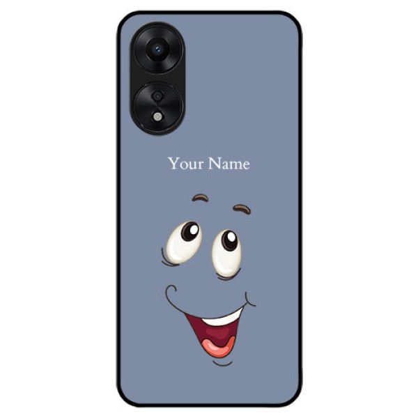 Oppo A78 5G Photo Printing on Glass Case - Laughing Cartoon Face Design
