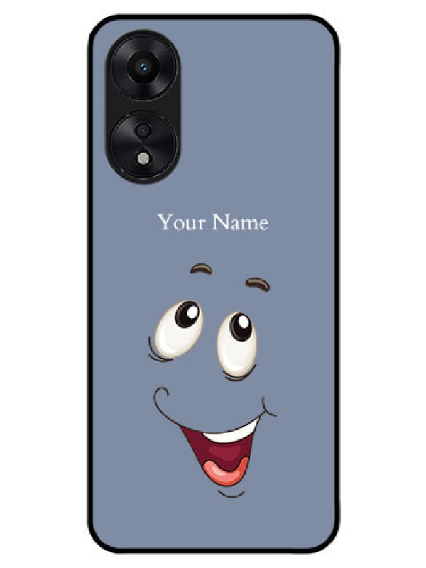 Custom Oppo A78 5G Photo Printing on Glass Case - Laughing Cartoon Face Design