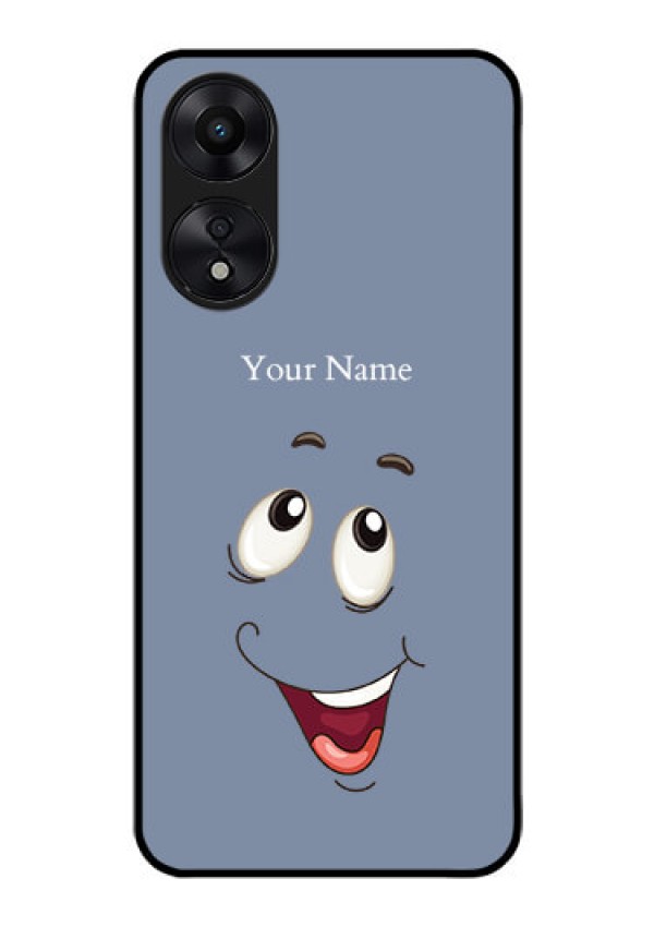 Oppo A78 5G Photo Printing on Glass Case - Laughing Cartoon Face Design