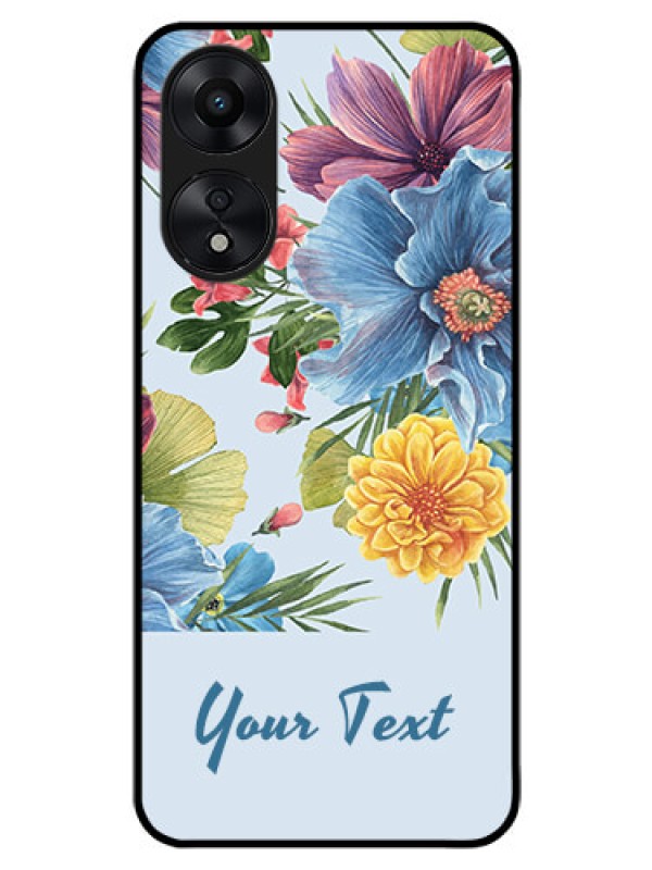 Custom Oppo A78 5G Custom Glass Mobile Case - Stunning Watercolored Flowers Painting Design