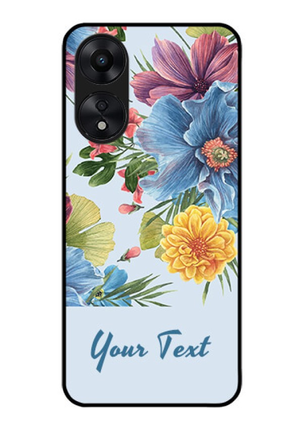Oppo A78 5G Custom Glass Mobile Case - Stunning Watercolored Flowers Painting Design
